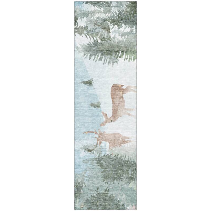 Premium Washable Super Soft Winter Snow Reindeer Mayfield Rug