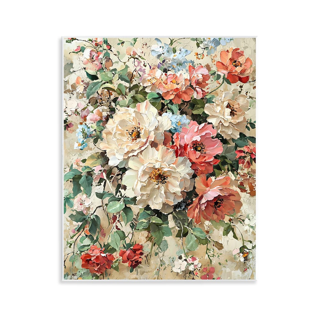 Stupell Aged Abstract Flowers Wall Plaque Art Design By Franklyn Gregory