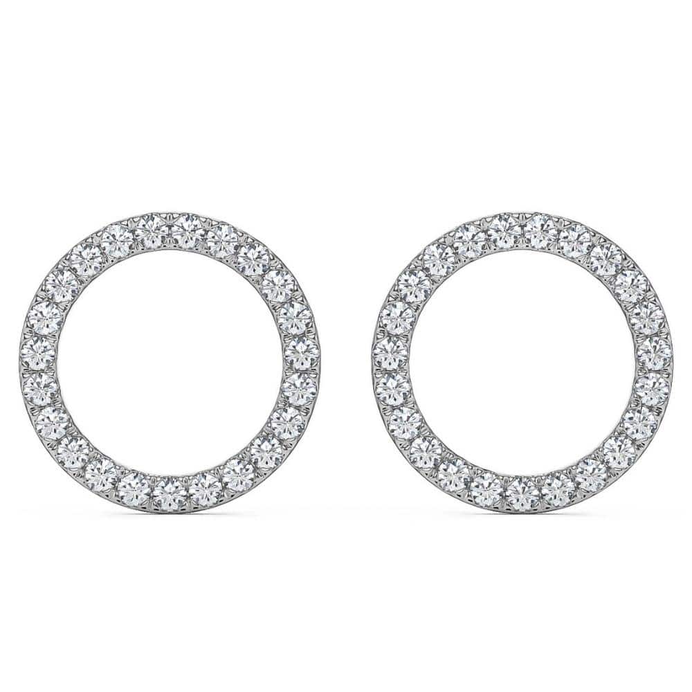 1/4Ct Diamond Circle Studs Women's Earrings in 10K White Gold Lab Grown