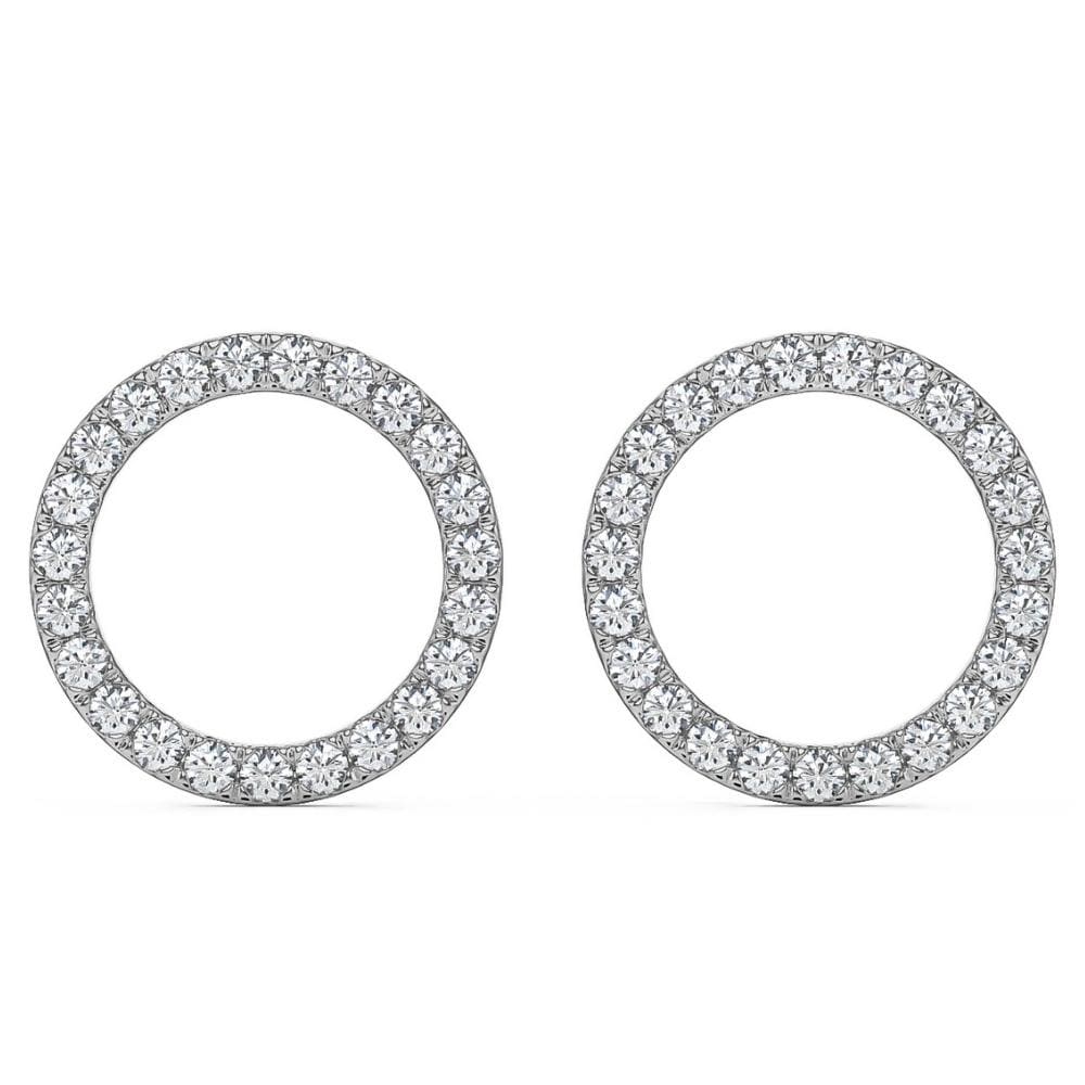 Bliss Diamond 1/4Ct Diamond Circle Studs Women's Earrings in 10K White Gold Lab Grown