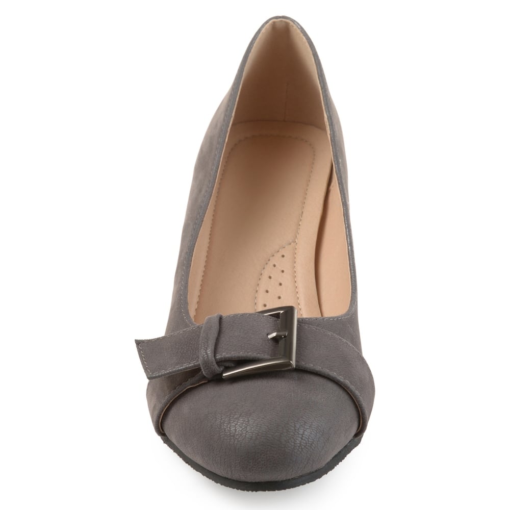 Journee Collection Women's Graysn Comfort Insole Slip On Round Toe Wedge