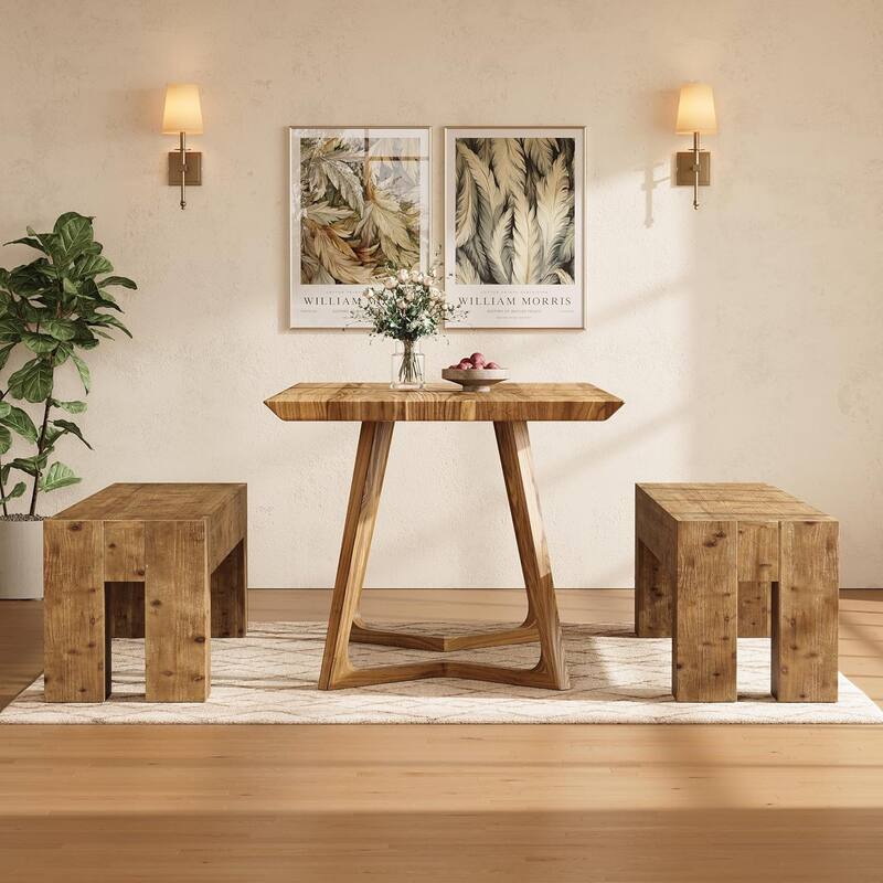 Solid Wood Dining Bench, 63" Extra Long Kitchen Table Bench for Dining Room, Kitchen, Restaurant