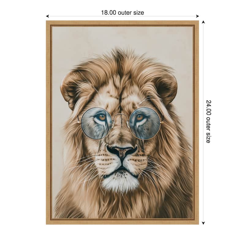 Cool Cat by Mowzu Framed Canvas Wall Art - 18 x 24 in