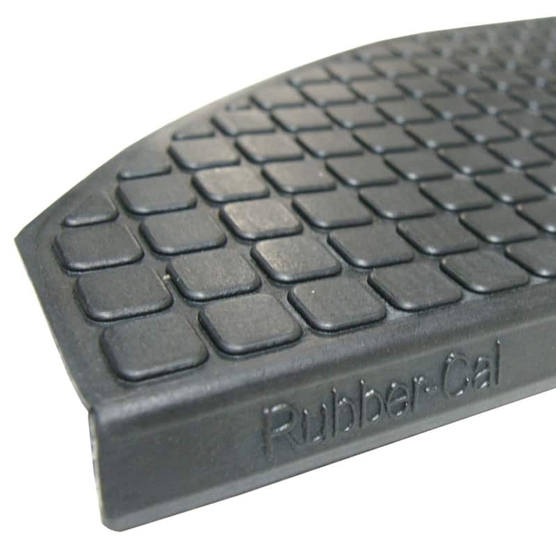 Rubber-Cal "Block-Grip" Non-Slip Rubber Tread Stair Mats (6 Pack), Black - 9.75in x 29.75in