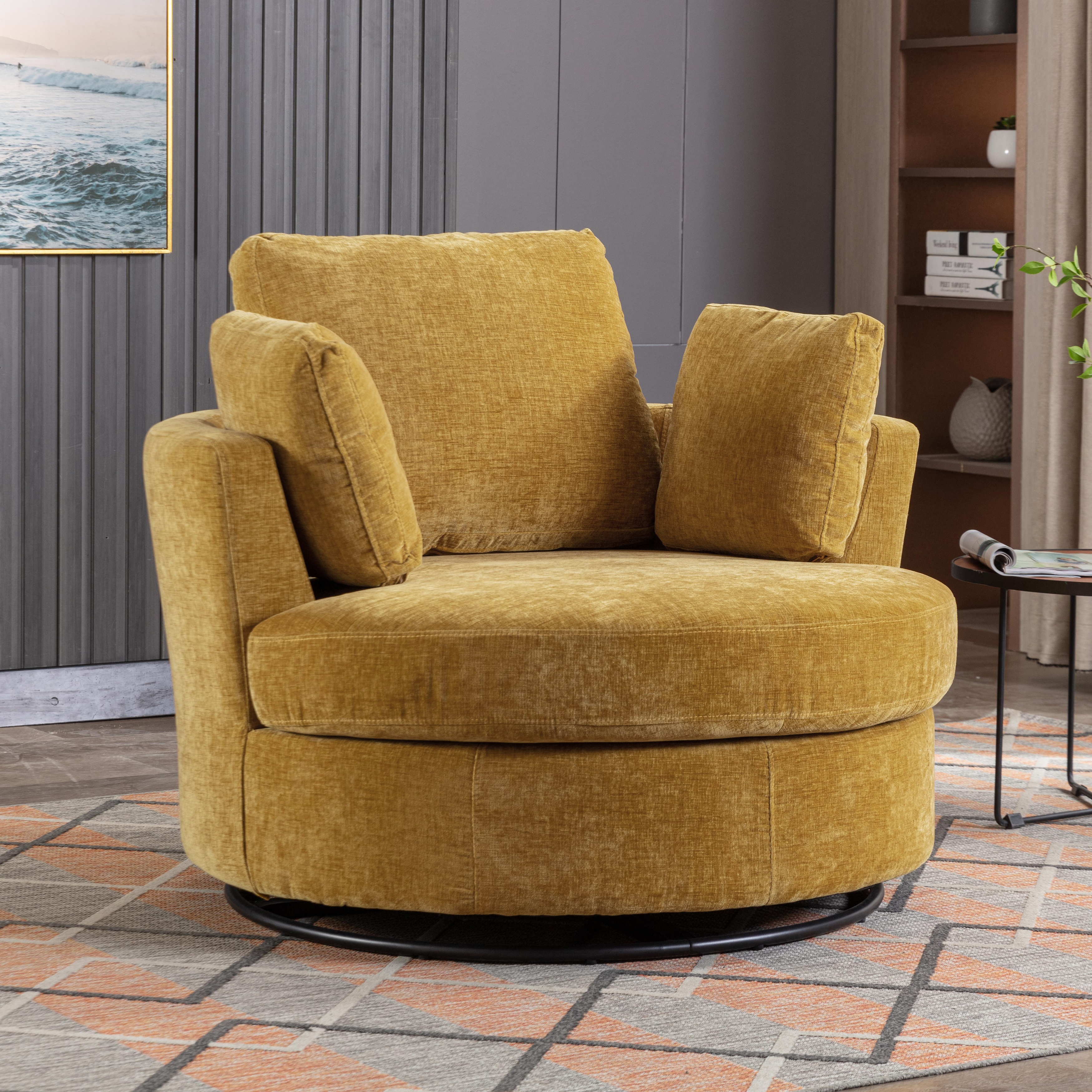 Swivel accent discount barrel chair