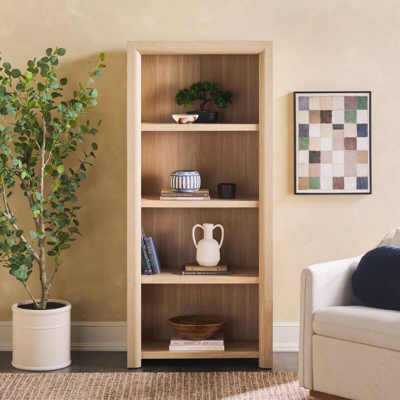 Walker Edison Modern Wood Open Bookshelf - Light Ash