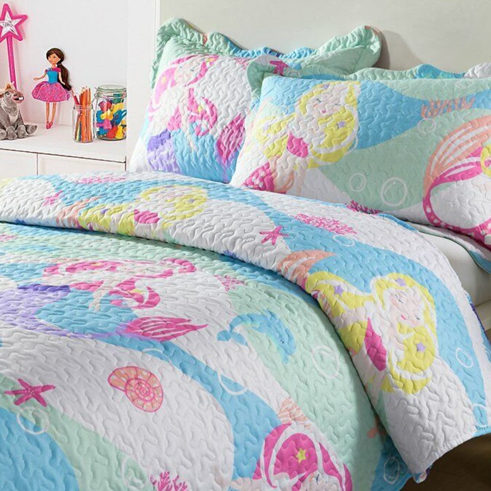 Kids Bedspread Quilts Set for Teens Boys Girls Bedding Set Twin 68 X 86 Blue