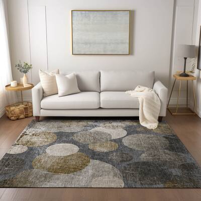 Machine Washable Indoor/ Outdoor Bubbles Chantille Rug