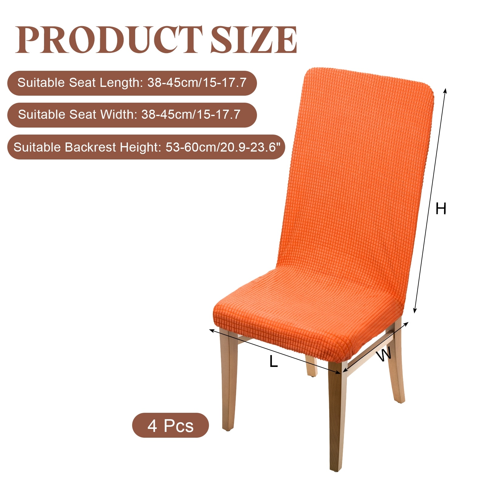 Dining Room Chair Cover, Soft Stretch Removable Parson Chair Slipcover Seat Protector Cover for Home Kitchen Hotel Restaurant