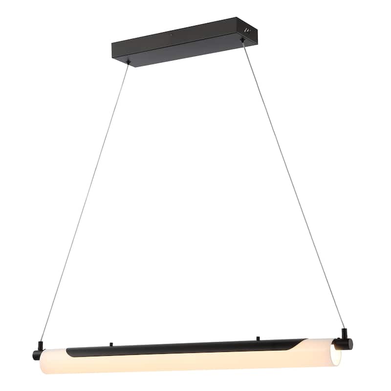 SAFAVIEH Lighting Gertraut 34" Modern & Contemporary Pendant - 34" W x 4" D x 76" H - Black - 34Wx4Dx76H