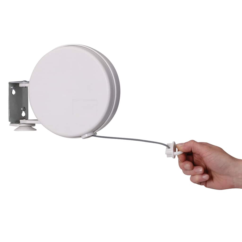 Household Essentials Single Line Retractable Clothesline - 2.0"L x 8.3"W x 6.5"H