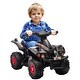 preview thumbnail 1 of 9, 6V Electric Ride-On Kids ATV Quad with Forward Drive, Music, and Versatile Terrain Capability for Ages 2-6 - Black Black