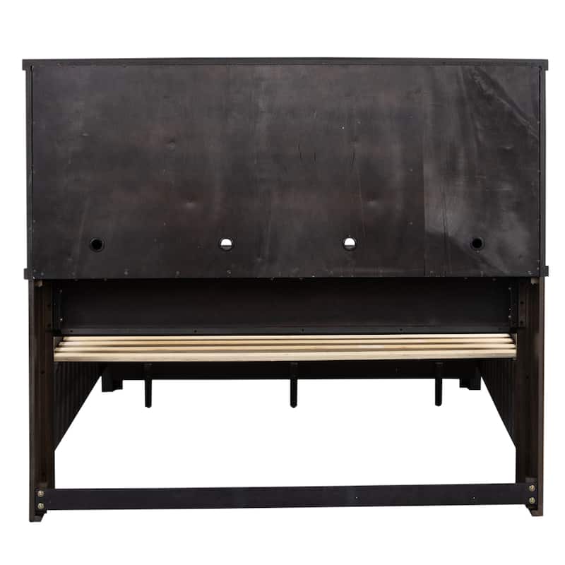 Thornwood Hills Rock Beaten Gray with Saw Cuts King Bookcase Bed