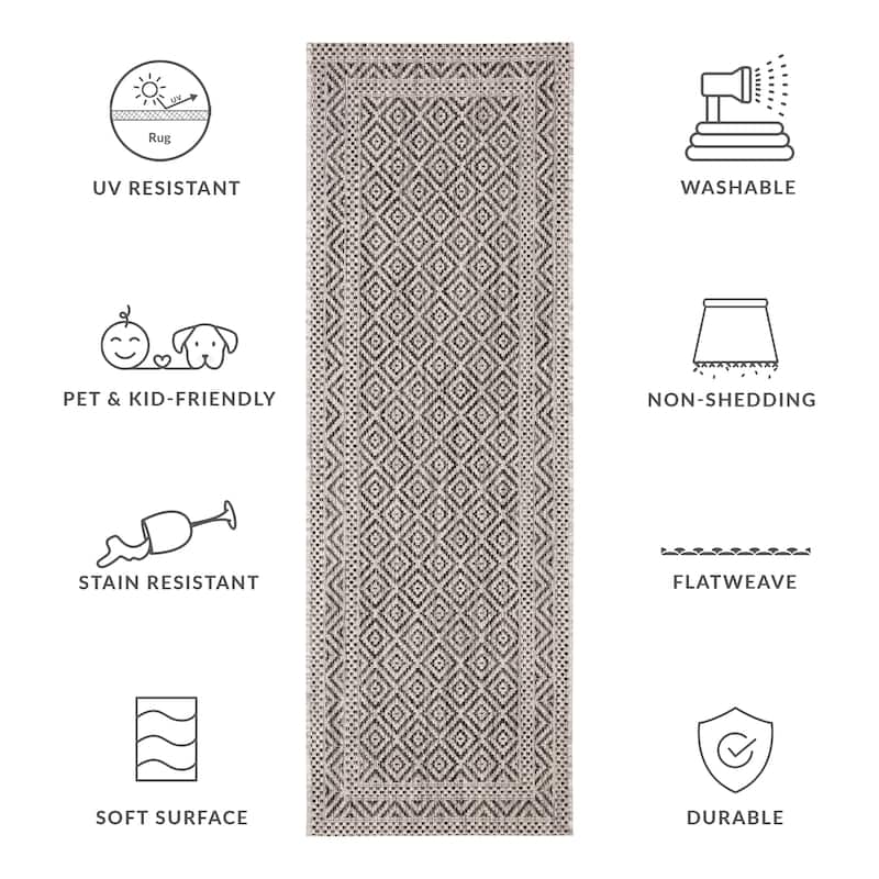 SAFAVIEH Courtyard Servane Indoor/ Outdoor Waterproof Patio Backyard Rug