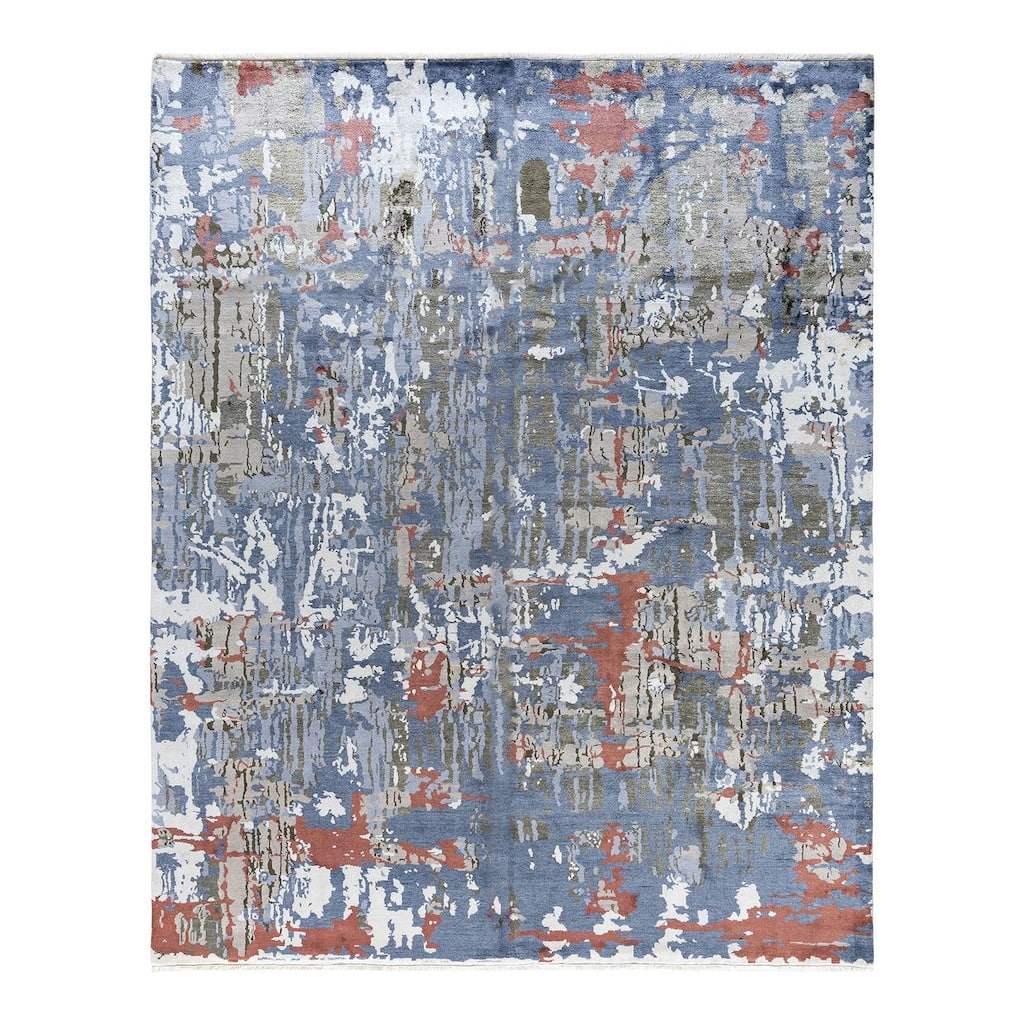 Ikat One-of-a-Kind Hand-Knotted Area Rug - Gray, 8' 2" x 10' 2" - 8' 2" x 10' 2"