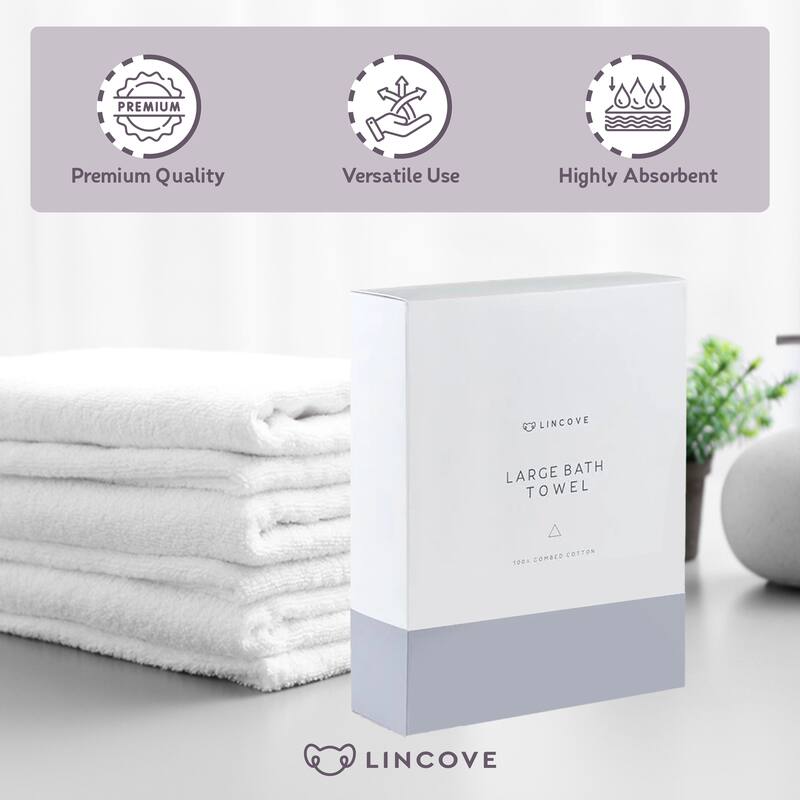 Lincove Set of 7 Luxury Towel Set - 100% Cotton, Highly Absorbent, and Eco-Friendly