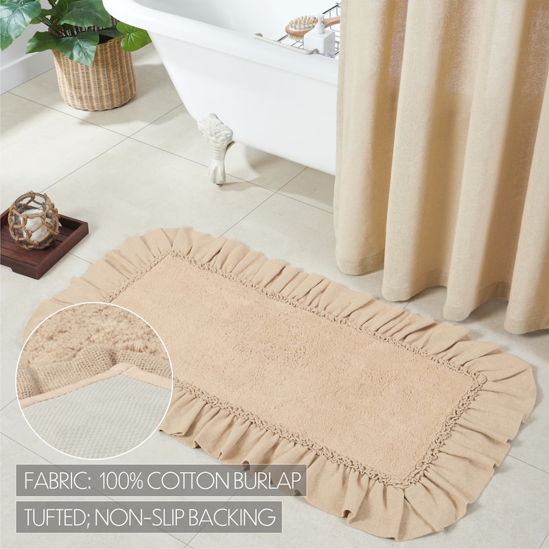 Burlap Vintage Bathmat 27x48 - 27x48 - Tan