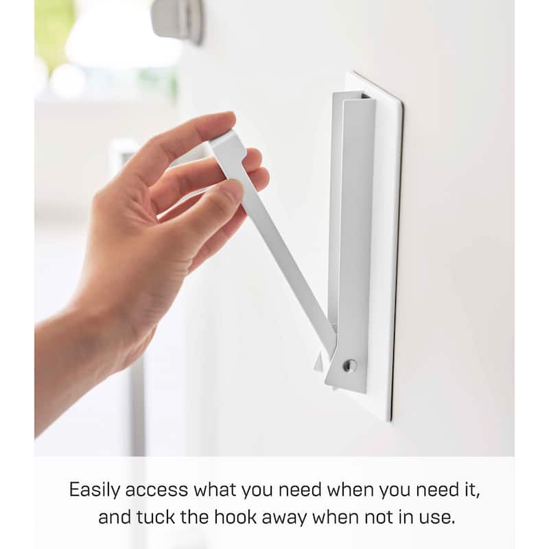 Yamazaki Home Magnetic Folding Hook, Steel, Holds 3.3 lbs - L 6.5 x W 3.15 x H 7.09 inches
