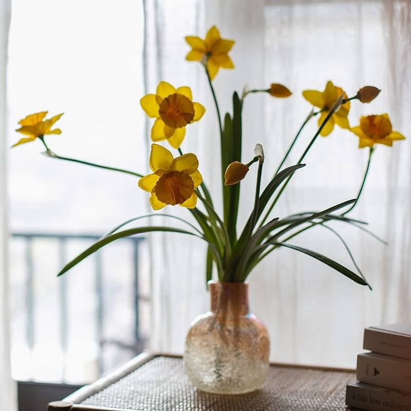 RusticReach Yellow Faux Daffodil Flower Stem 19" Tall