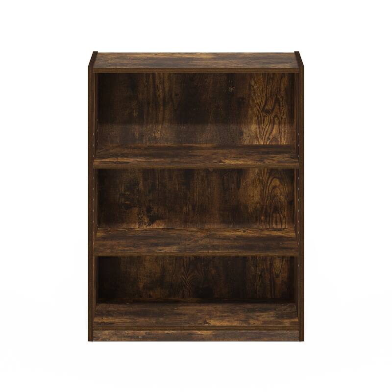 Furinno Gehry 3-Tier Bookcase, Bookshelf with Adjustable Shelves, Amber Pine