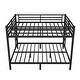 preview thumbnail 10 of 9, Black Queen over Queen Size Metal Bunk Bed for Teens and Adults, Space-Saving, Noise Reduced