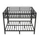 preview thumbnail 10 of 9, Black Queen over Queen Size Metal Bunk Bed for Teens