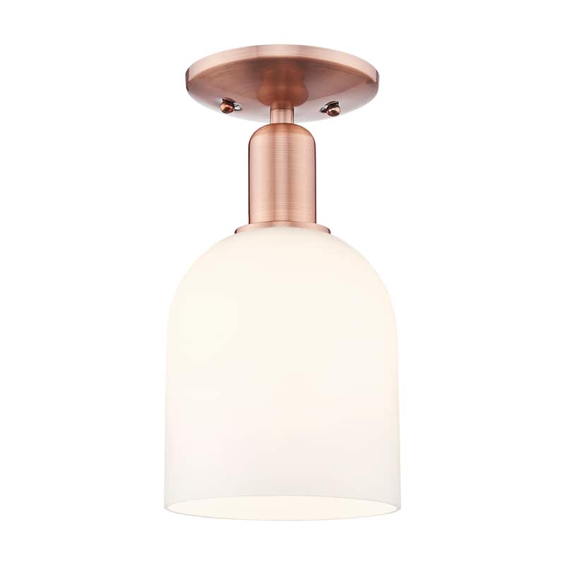Innovations Lighting 716-1C-11-6 Bella Semi-Flush Bella 6" Wide - Antique Copper / White