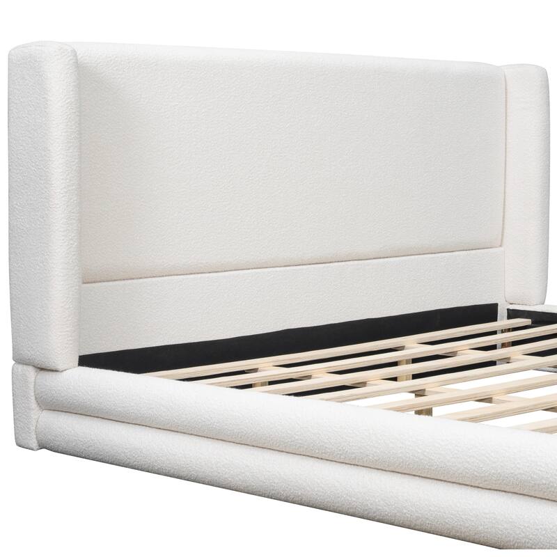Christopher Knight Home - Arlette Modern Boucle Upholstered Bed Frame with Thick Wingback Headboard