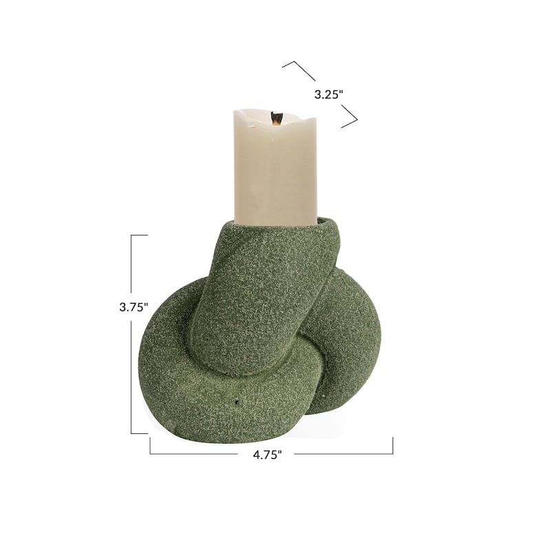 Stoneware Tealight/Taper Holder - 4.8"L x 3.1"W x 3.9"H