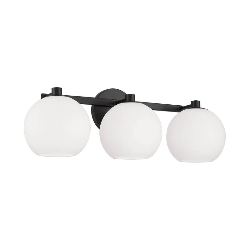 Ansley 3-Light Vanity - 22.75"W x 8"H x 7.75"E - Matte Black