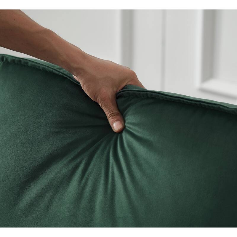 Velvet Convertible Chair Bed with Removable Back and Recliner Function