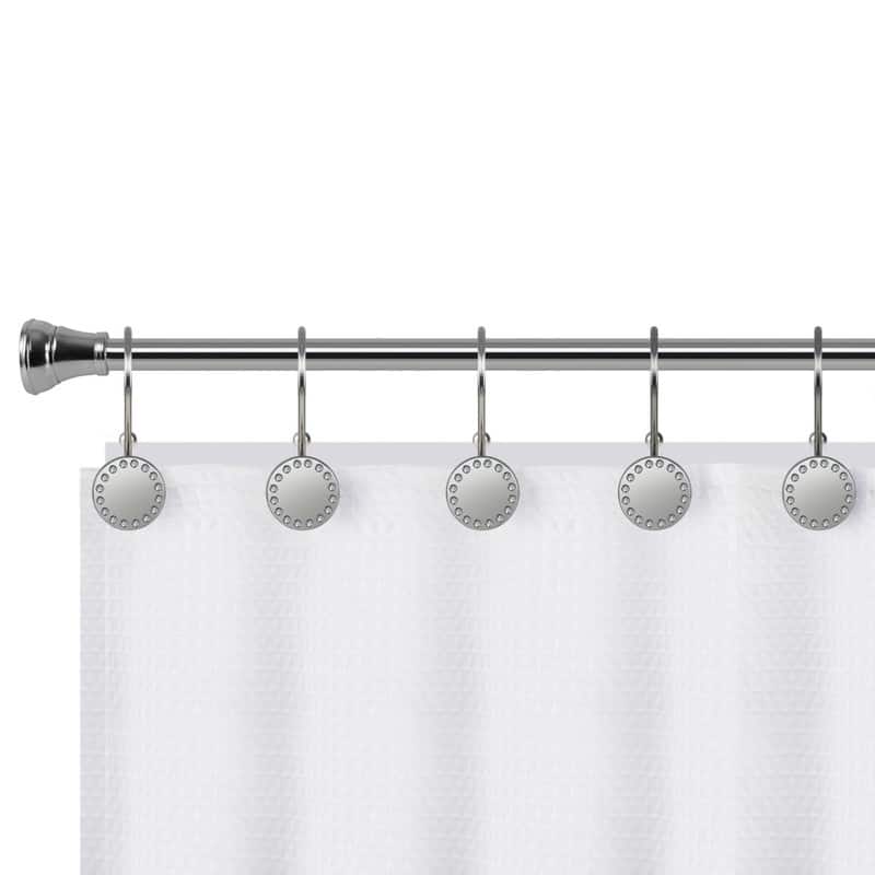 Utopia Alley Shower Hooks, Double Shower Curtain Hooks for Bathroom, Crystal Design, Set of 12
