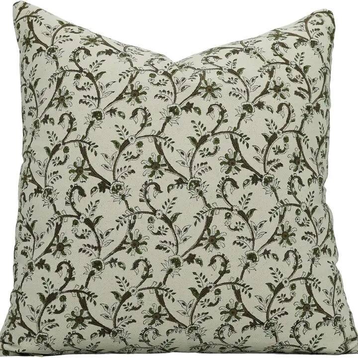Bohemian Block Print Duck Canvas Pillow Cover - Varanasi