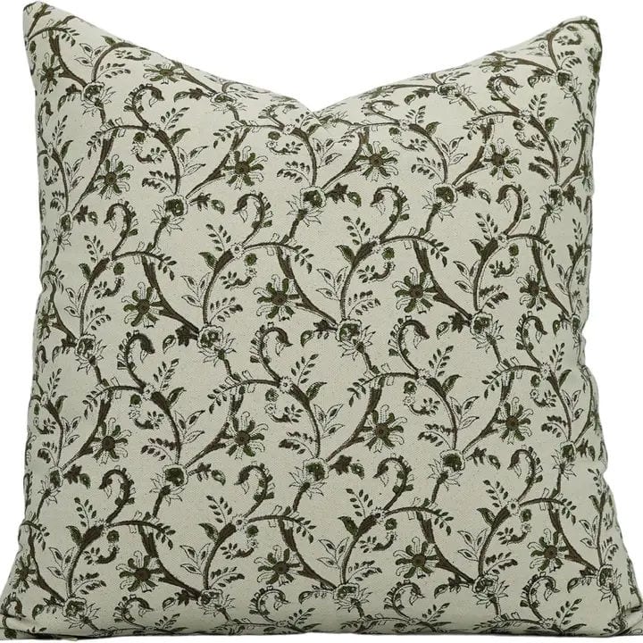 Bohemian Block Print Duck Canvas Pillow Cover - Varanasi