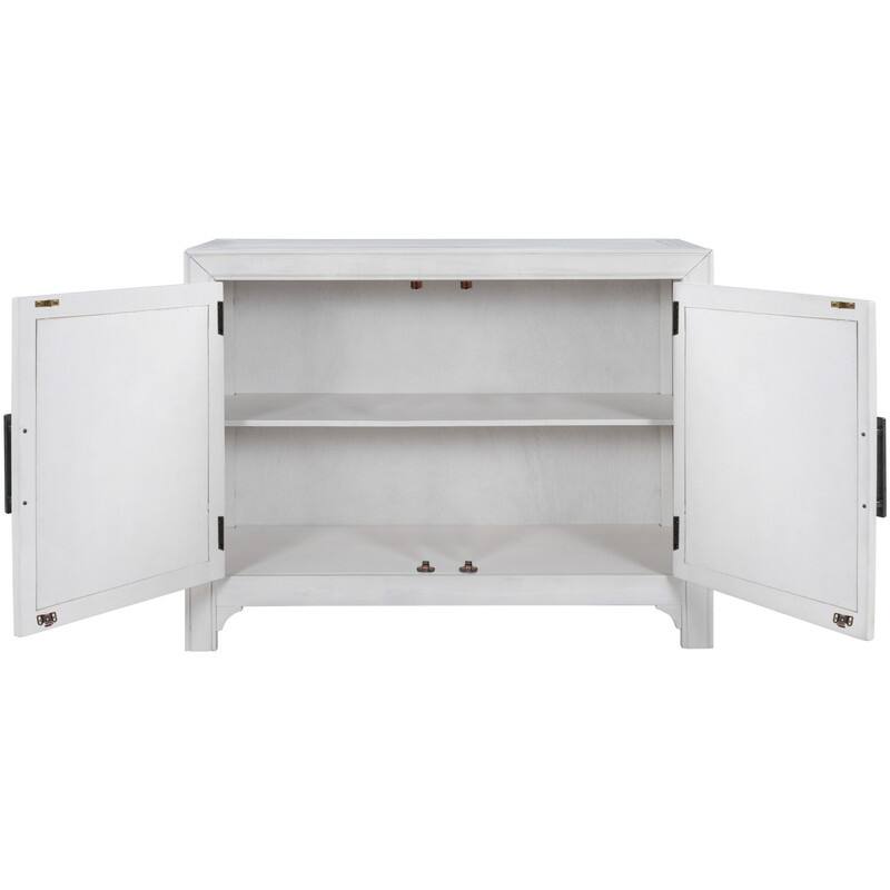 Farmhouse Buffet Cabinet, Accent Storage Cabinet with Doors and Adjustable Shelf, Sideboard Entryway Cabinet for Living Room