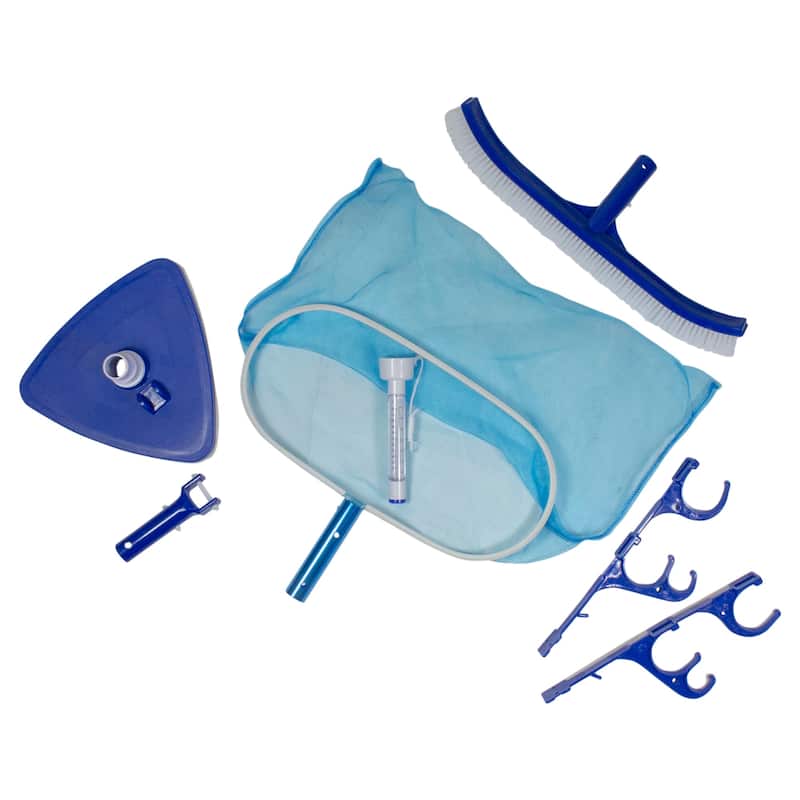 6-Piece Blue Assorted Pool Maintenance Cleaning Kit - 8"