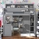 preview thumbnail 1 of 24, Modern Wood Twin Size Loft bed with Multiple Storage Shelves and Wardrobe,Sturdy Construction Grey