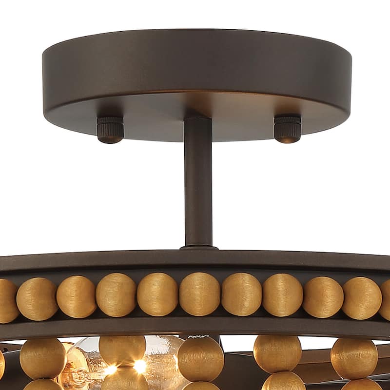 2 - Light 12.6'' Unique/Statement Bowl Flush Mount - 13.39''Hx12.6''Wx12.6''D