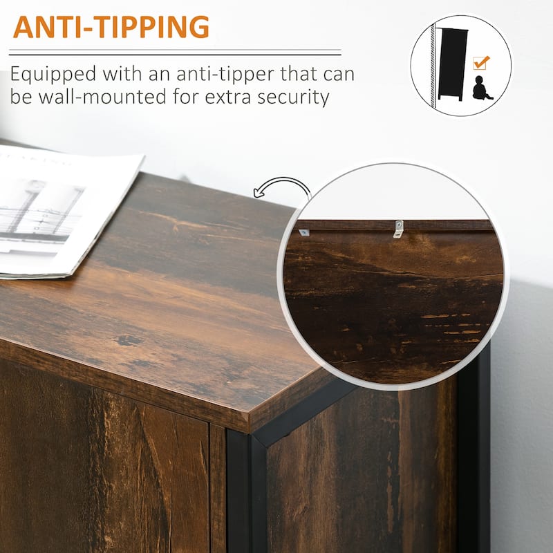 Coffee Bar Cabinet with Adjustable Shelves,Industrial Sideboard Buffet Cabinet
