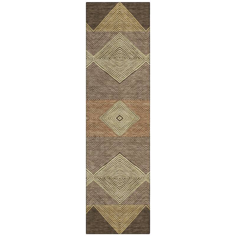 Machine Washable Indoor/ Outdoor Modern Mission Chantille Rug