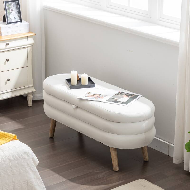 Velvet Fabric Storage Bench