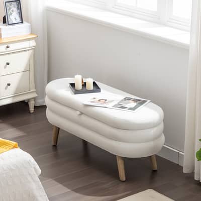 Velvet Fabric Storage Bench