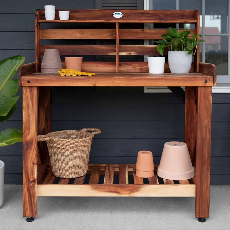 Backyard Discovery 47" Acacia Wood Potting Bench & Serving Bar - 3'11" x 1'9"