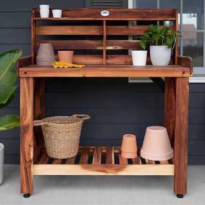 Backyard Discovery 47" Acacia Wood Potting Bench & Serving Bar - 3'11" x 1'9"