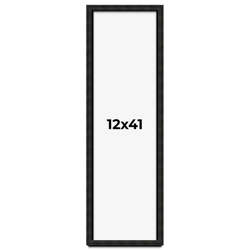 12x41 Shadow Box Black Rustic Barnwood Display Frame | 1.125 Inch