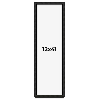 12x41 Shadow Box Black Rustic Barnwood Display Frame | 1.125 Inch