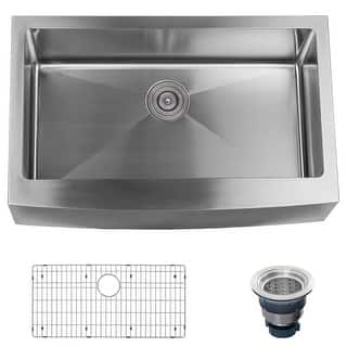 Miseno Farmhouse 33" Single Basin Stainless Steel Kitchen Sink with