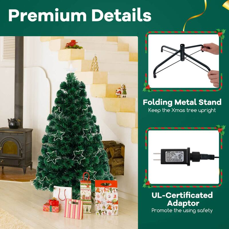Costway 4/5/6/7 FT Artificial Xmas Tree with 130/170/230/270 Branch