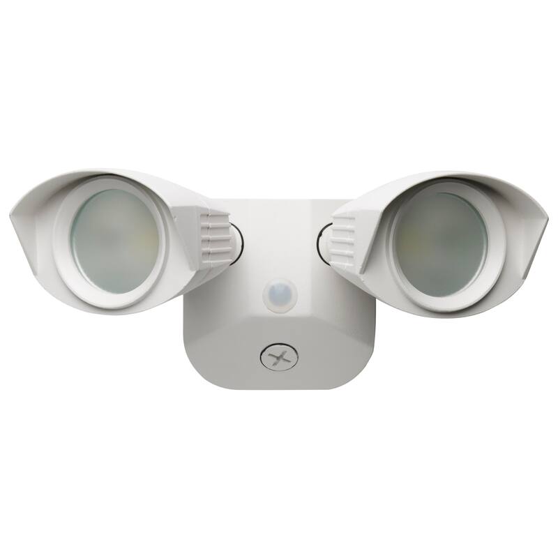 LED Security Light - Dual Head - White Finish - 4000K - 120-277V