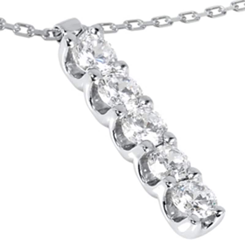 White Gold 1 1/4ct Journey Genuine Diamond Pendant